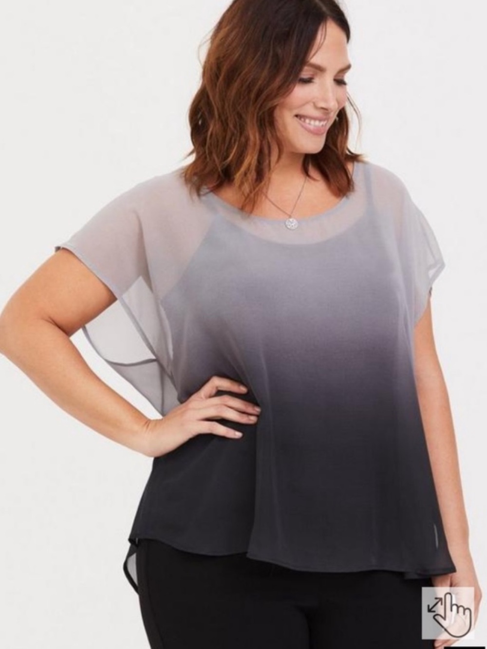 Torrid Chiffon Ombre Layered Women’s Top - Size 1